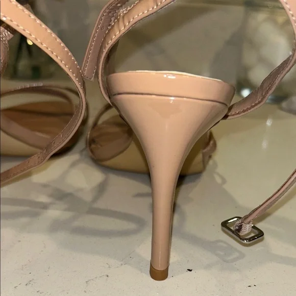 White House Black Market 9.5M 3.5 inch Nude Strappy Heels - Picture 9 of 12